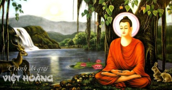 Tranh Phật giáo làm từ đá quý